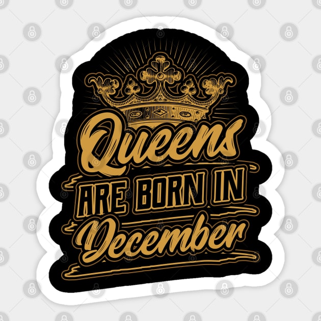 Queens are Born in December Birthday Gift Sticker by aneisha